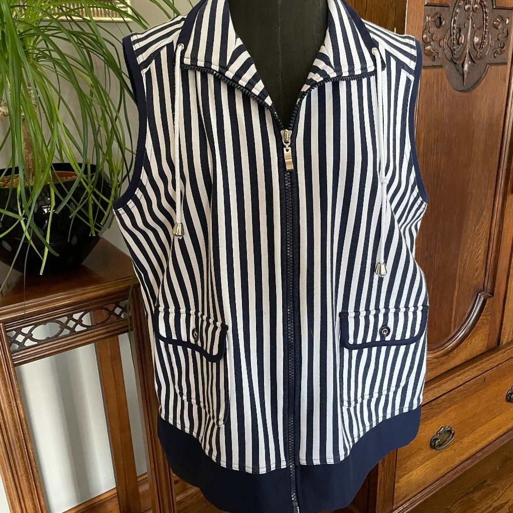 Allison Daley PS Stripped Zippered Vest